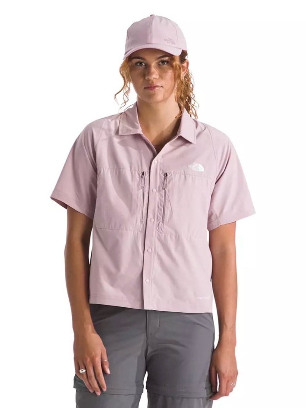 The North Face Women's Light Pink Short-Sleeve Button-Front Shirt